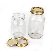 Hot-Selling Different Capacity Wide Mouth Glass Mason Jar with Split Type Lid for Food Beverage Storage